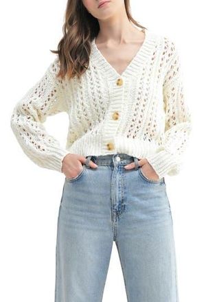 All in Favor Open Stitch Cardigan in Ivory at Nordstrom Rack, Size X-Large