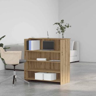 Berkfield Home Reception Desk Artisan Oak 100x50x103.5 cm Engineered Wood in Brown