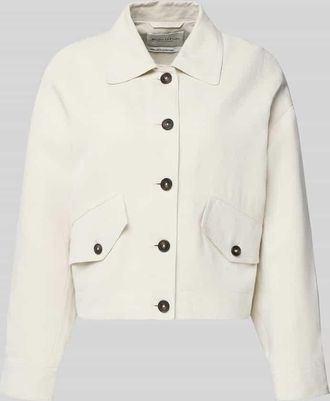 Marc O'Polo Loose Fit Hemdjacke aus Viskose-Leinen-Mix in Offwhite, Gr&ouml;&szlig;e 34