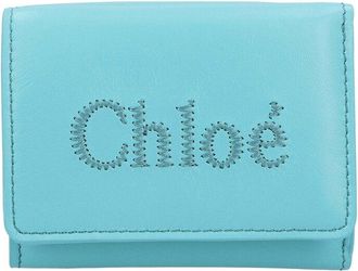 Chlo&eacute; Blue Leather Sense Trifold Wallet, Never Carried (Authentic Pre-Loved)