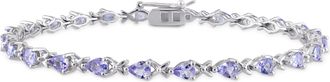 Mimi & Max 4 1/3ct TGW Tanzanite X-Link Bracelet in Sterling Silver