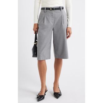 Open Edit Suiting Bermuda Shorts in Grey Charcoal Heather at Nordstrom Rack, Size X-Small