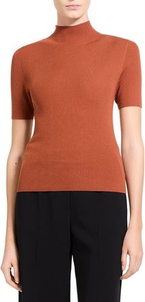 Theory Leenda Merino Wool Mock Neck Sweater in Umber at Nordstrom, Size X-Small