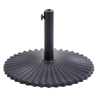 Beliani Base Para Sombrilla De Acero Acanalado Con Recubrimiento En Polvo Resistente A Las Manchas Y Agua M&aacute;stil Ajustable Negro Carezza