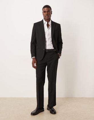 Asos Giacca da abito regular nera-Nero