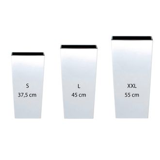 Prosperplast Pack 3 Macetas Altas Prosperplast (11,4/19/35 Litros) Urbi Square De Plastico En Color Blanco Con Deposito