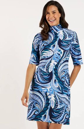Jude Connally Grace Mini Dress In Sundance Paisley Navy/peacock