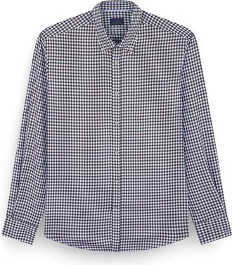 Paul & Shark Cotton shirt with checkered pattern, Man, Square White Brown Light Blue, Size: 041