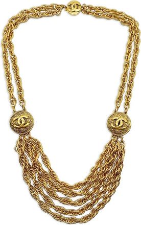 Chanel Collana a catena con logo - Oro