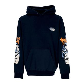 HUF Hoodies, male, Blue, M, Navy Hoodie with Dicey Po Design