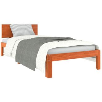 vidaXL Estructura De Cama Con Cabecera Marr&oacute;n Cera 90 X 190 Cm Vidaxl