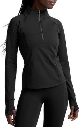 Beyond Yoga Pacer Fleece Quarter Zip Pullover in Black at Nordstrom Rack, Size X-Small