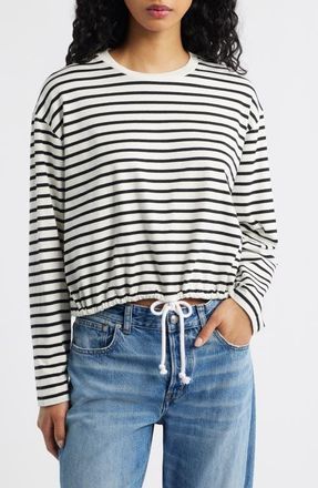 Madewell The Perfect Tie Waist Cotton T-Shirt in Lighthouse at Nordstrom, Size Xx-Small