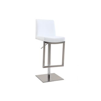 Miliboo Taburete De Bar Dise&ntilde;o Contempor&aacute;neo - Metal Y Pu Blanco - Kyle