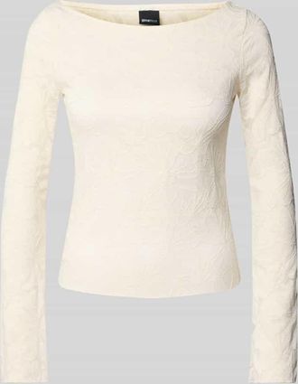 Gina Tricot Longsleeve mit Ausbrenner-Effekt in Offwhite, Größe XL