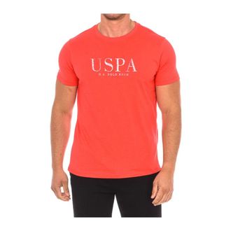 U.S.Polo Association U.s. Polo Assn., Tops, Heren, Rood, 2Xl, Katoen, T-shirt met korte mouwen en geribbelde ronde hals