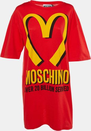 Moschino Couture Red Cotton Mcdonald Logo Crew Neck T-Shirt Dress