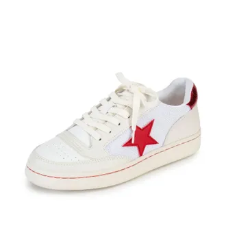 Yellow Box Womens Cardona Court Sneaker In White/red