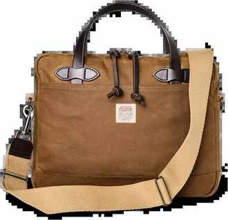 Filson Tin Cloth Compact Briefcase In Dark Tan