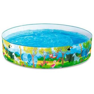 Trade Shop Trade Shop - Piscina Rotonda Gonfiabile 183x38 Cm Decorazione Safari Bambini Giardino Estate