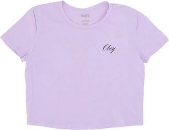 Obey Orchid Petal Cropped Tee Dames T-shirt - Dames - T-shirts - Paars - S - Katoen - Tops