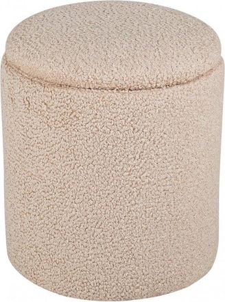 Venture Design Puf ba&uacute;l redondo de tejido rizado &oslash;32cm - Beige