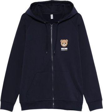 Moschino Herenkleding Sweatshirts Blauw Aw 25 - Heren - Vesten met rits - Blauw - M - Katoen - Hoodies & sweatvesten