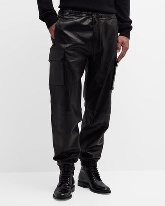 Frame Denim Mens Leather Cargo Pants