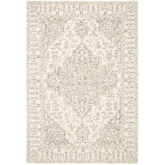 Novatrend Alfombra cl&aacute;sica con motivos en lana beige claro 200x290 cm