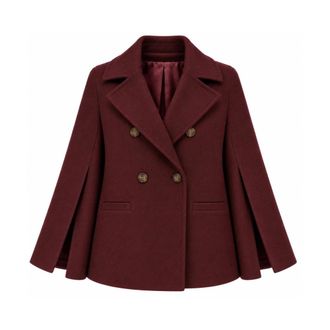 Loro Piana Double-breasted Peacoat - Dames - Mantels - Rood - Maat: XS Zijde
