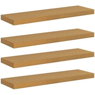 vidaXL Wall Shelf 4 pcs Beige 80 x 23.5 x 4 cm Engineered Wood vidaXL