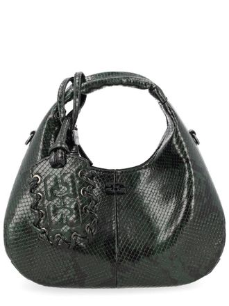 Ganni Womens Hobo Bag Mini Green Handbags Hand