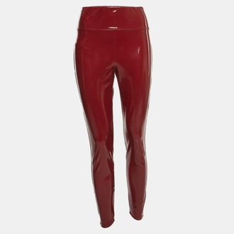 Heroine Sport Heroine Sport Red Faux Leather Blade Leggings