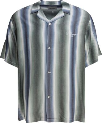 Carhartt Work in Progress Camicia Dashner a righe con ricamo - Blu