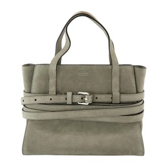 Moschino Tote Bags, female, Gray, Size: ONE SIZE Tie Me Suede Bag