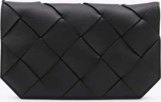 Bottega Veneta Black Leather Diago Pouch