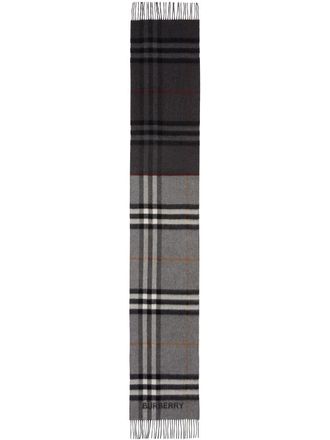 Burberry checked pattern scarf - unisex - Cashmere - OS - Grey