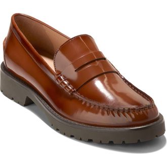 Cole Haan Treena Lug Penny Loafer in Dark Cuoio at Nordstrom, Size 7.5