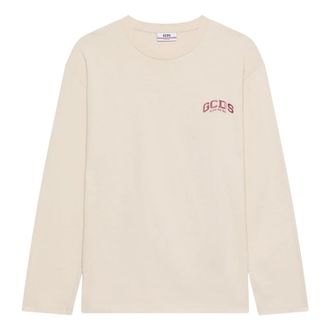 GCDS Logo Lounge Longsleeves - - Tops - Uomo - Bianco - S