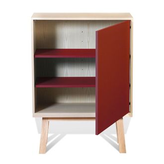 Mon Petit Meuble Fran&ccedil;ais Armario de madera de fresno de 90 cm con 1 puerta