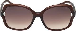 Guess 60mm Butterfly Gradient Sunglasses in Dark Brown /Gradient Brown at Nordstrom Rack