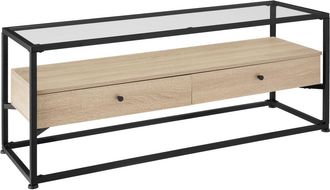 TecTake Mueble bajo estilo industrial para TV 121,5x41,5x50,5 cm madera clara