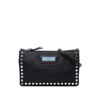 Prada Pre-owned Etiquette Crossbody Bag - Dames - Pre-owned - Zwart - Maat: ONE Size Leer