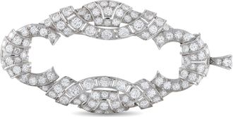 Luxury Bazaar Antique 18K White Gold 5.0ct Diamond Plaque Brooch MF04-062426