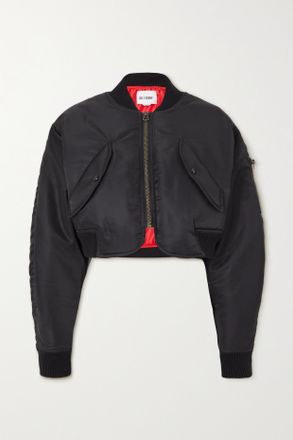 Re/Done Bomber Cropped In Shell - Nero