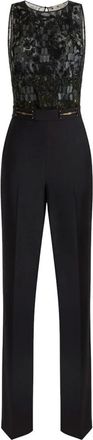 Elisabetta Franchi Lange jumpsuit - Dames - Jumpsuits - Zwart - L - Pailletten - Jumpsuits & Playsuits