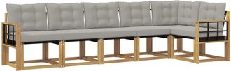 vidaXL Conjunto De Sof&aacute;s De Exterior 6 Uds. Blanco Y Gris Claro Vidaxl