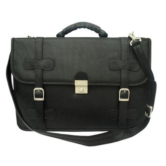 Piel 2007-BLK Black Xxl Flap-over Portfolio
