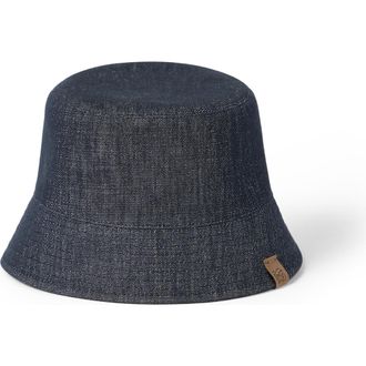 Brunello Cucinelli Bucket hat with logo in Denim at Nordstrom, Size X-Small