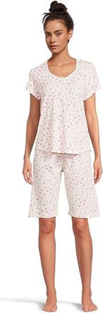 Karen Neuburger Novelty Print Short Sleeve Bermuda Set Womens Pajama Sets Ditsy Breeze : LG (Womens 14-16), Cotton/Polyester